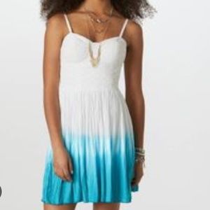 American Eagle Blue and White Ombre/Dip-Dyed Dress